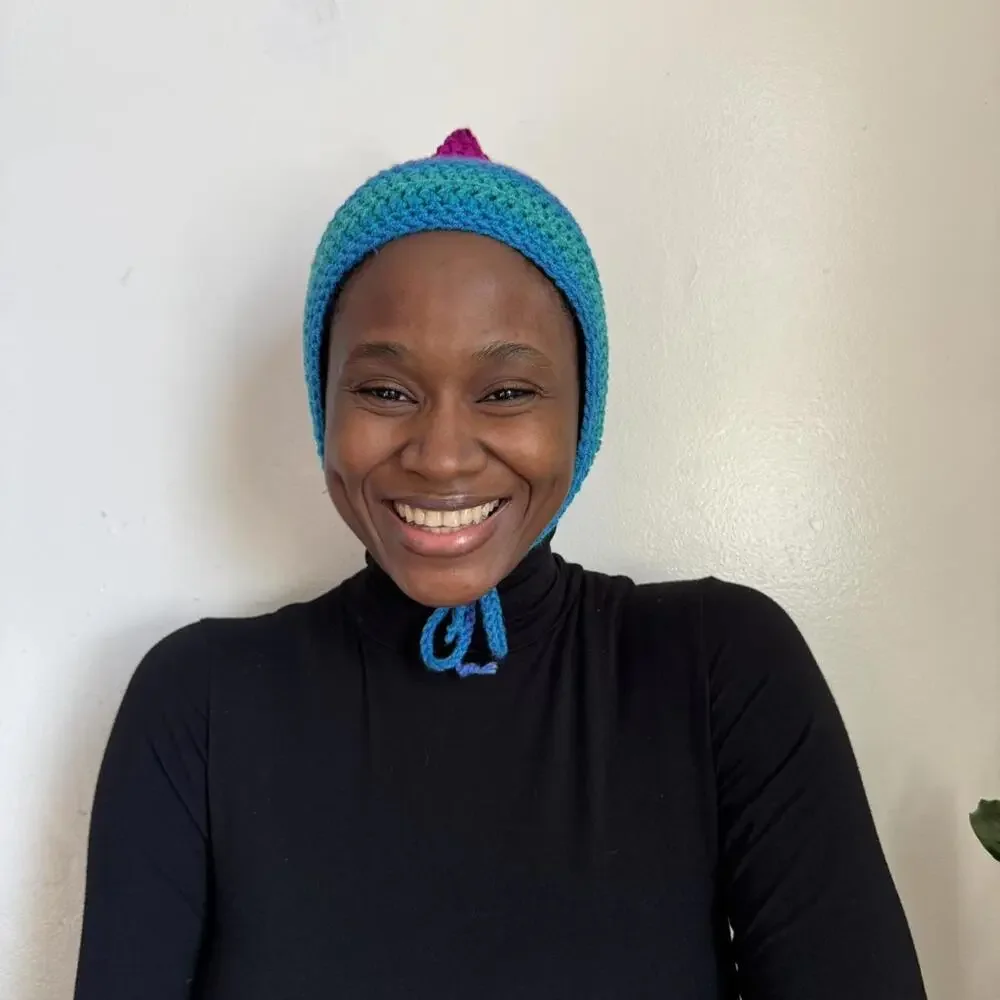 Playful Hand-Crochet‎ multicolore Pixie Bonnet